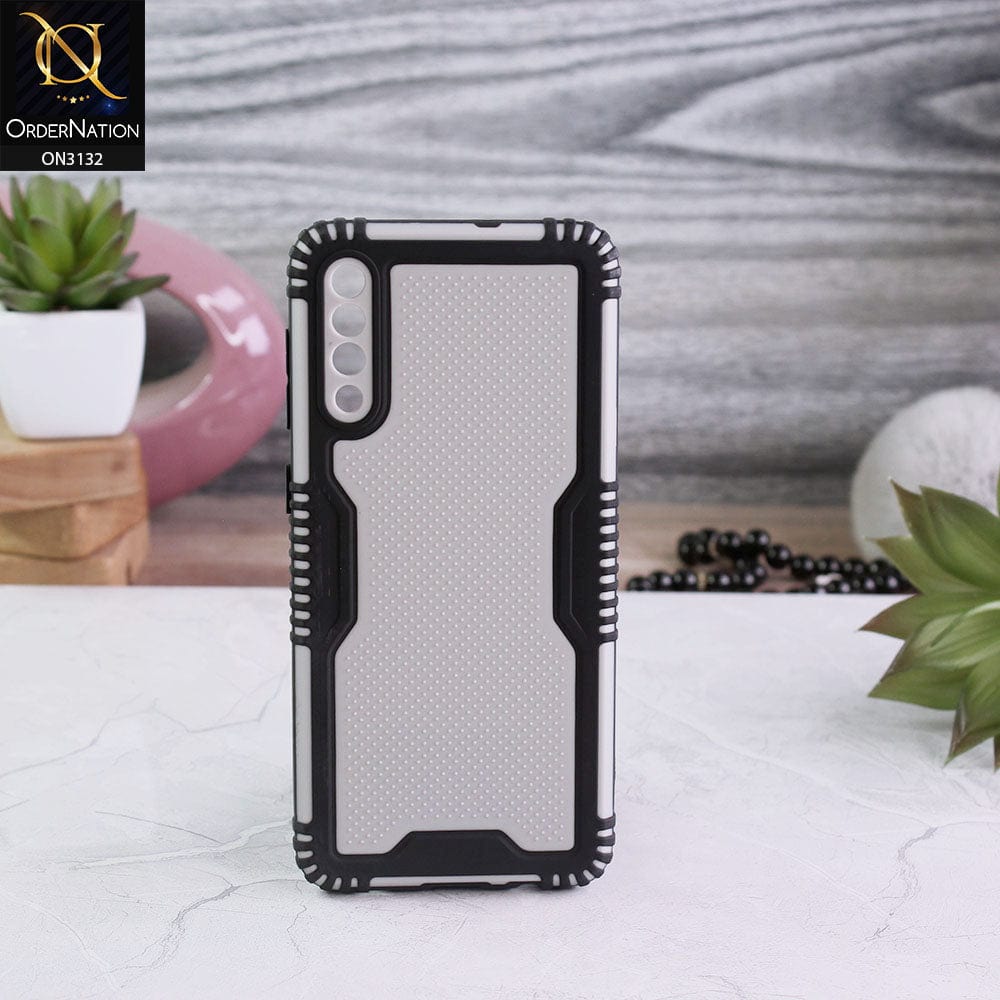 Samsung Galaxy A50 Cover - Black - Shockproff Dotted Hybrid Soft Case
