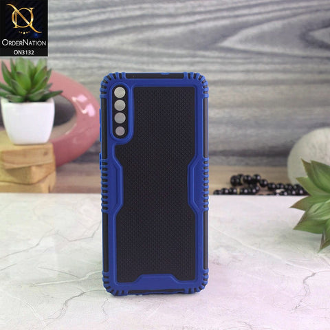 Samsung Galaxy A50s Cover - Blue - Shockproff Dotted Hybrid Soft Case
