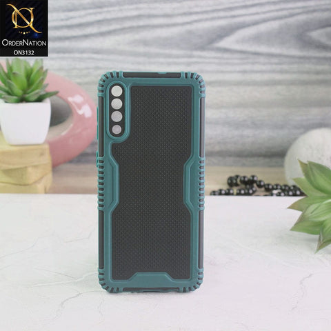 Samsung Galaxy A30s Cover - Green - Shockproff Dotted Hybrid Soft Case