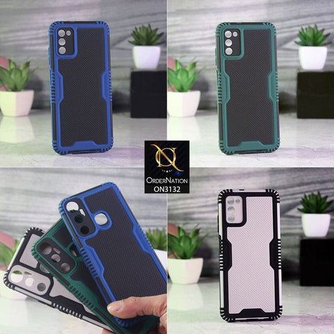 Tecno Pop 4 LTE Cover - Blue - Shockproff Dotted Hybrid Soft Case
