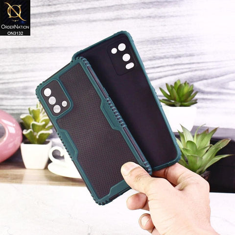 Vivo V21e Cover - Green - Shockproff Dotted Hybrid Soft Case