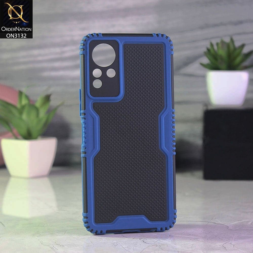 Infinix Note 11 Cover - Blue - Shockproff Dotted Hybrid Soft Case