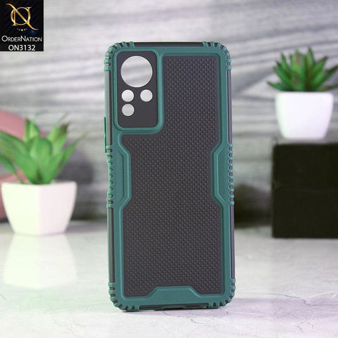 Infinix Note 11 Cover - Green - Shockproff Dotted Hybrid Soft Case