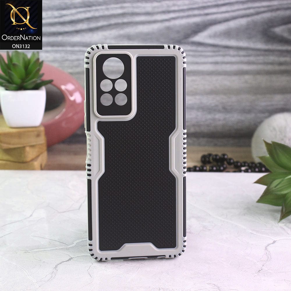 Infinix Note 11 Pro Cover - Gray - Shockproff Dotted Hybrid Soft Case