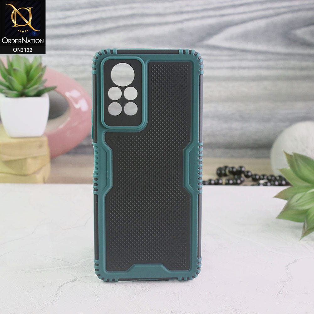 Infinix Note 11 Pro Cover - Green - Shockproff Dotted Hybrid Soft Case
