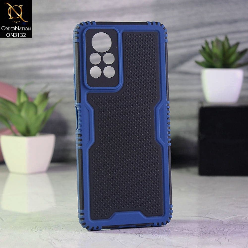 Infinix Note 11s Cover - Blue - Shockproff Dotted Hybrid Soft Case