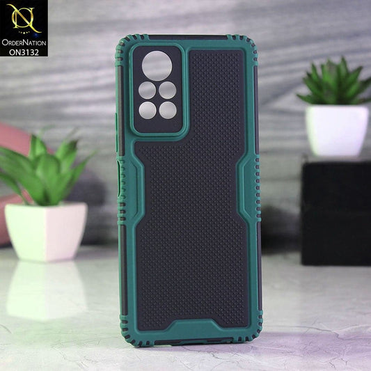 Infinix Note 11s Cover - Green - Shockproff Dotted Hybrid Soft Case