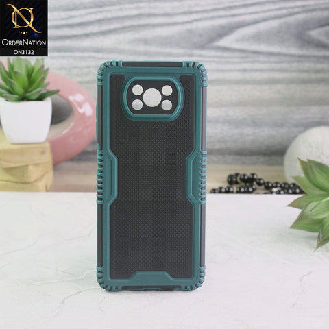 Xiaomi Poco X3 Cover - Green - Shockproff Dotted Hybrid Soft Case