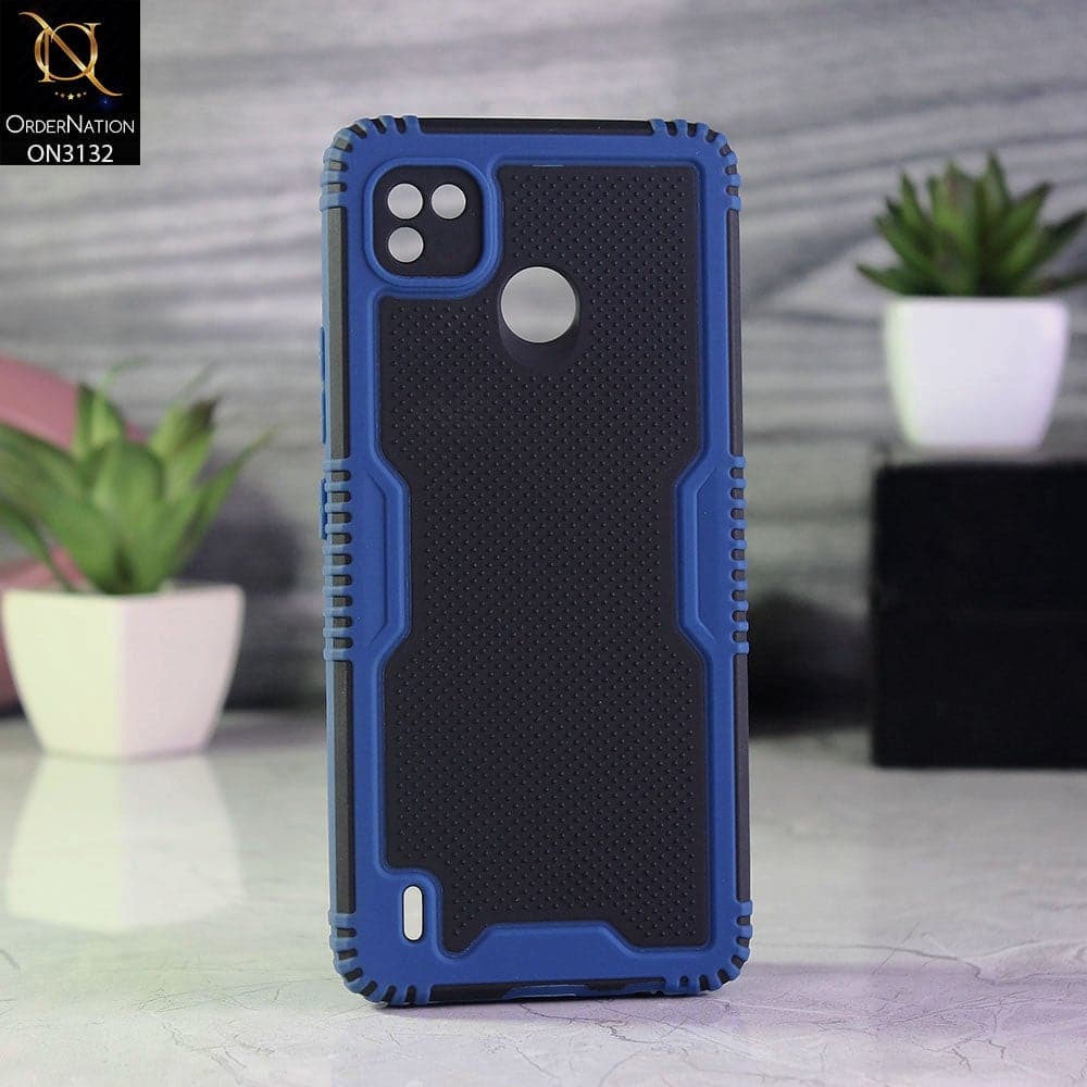 Tecno Pop 4 LTE Cover - Blue - Shockproff Dotted Hybrid Soft Case