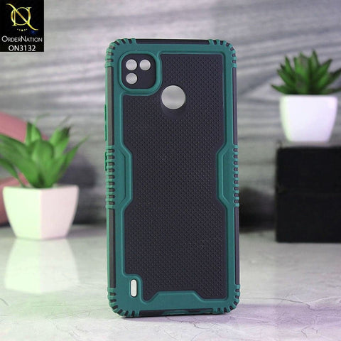 Tecno Pop 4 LTE Cover - Green - Shockproff Dotted Hybrid Soft Case