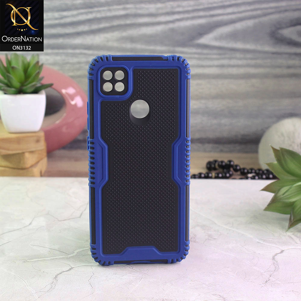 Xiaomi Redmi 9C Cover - Blue - Shockproff Dotted Hybrid Soft Case