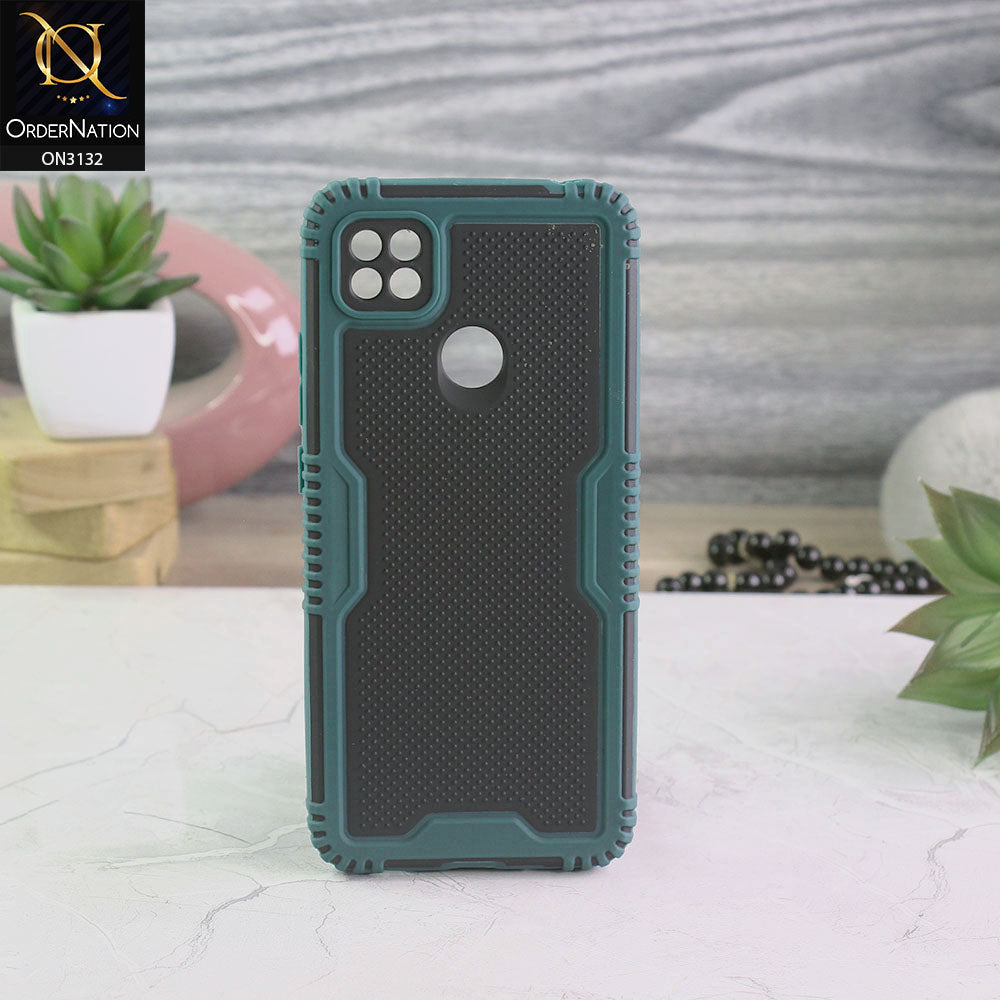 Xiaomi Redmi 9C Cover - Green - Shockproff Dotted Hybrid Soft Case
