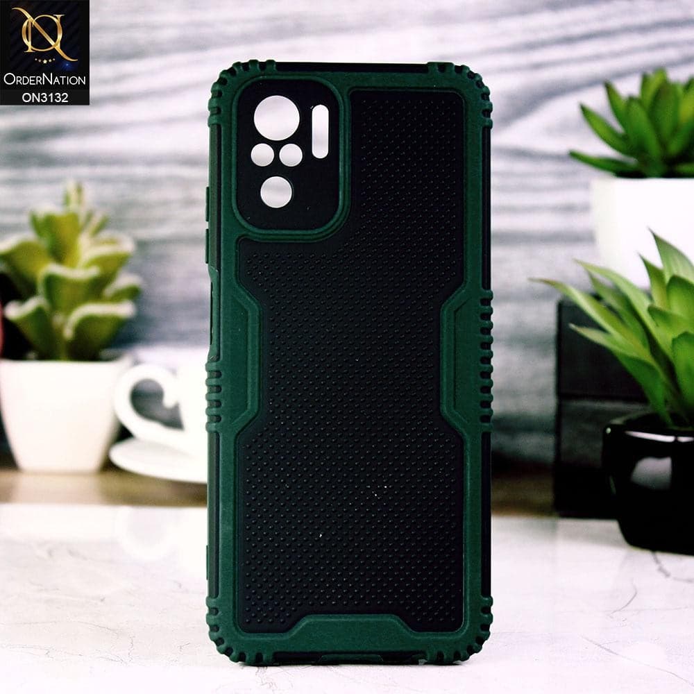 Xiaomi Redmi Note 10S Cover - Green - Shockproff Dotted Hybrid Soft Case