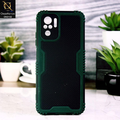 Xiaomi Redmi Note 10 4G Cover - Green - Shockproff Dotted Hybrid Soft Case