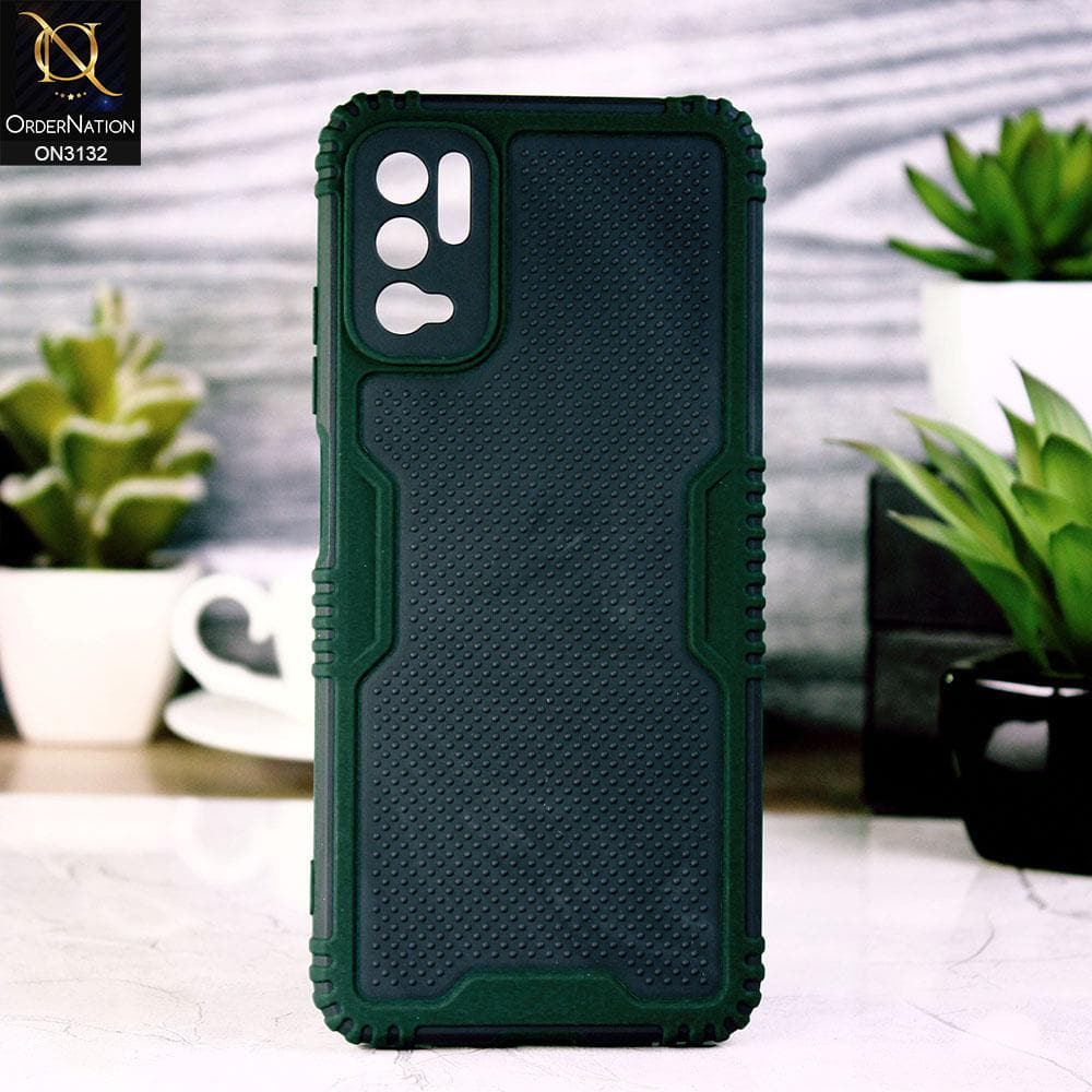 Xiaomi Redmi Note 10 5G Cover - Green - Shockproff Dotted Hybrid Soft Case