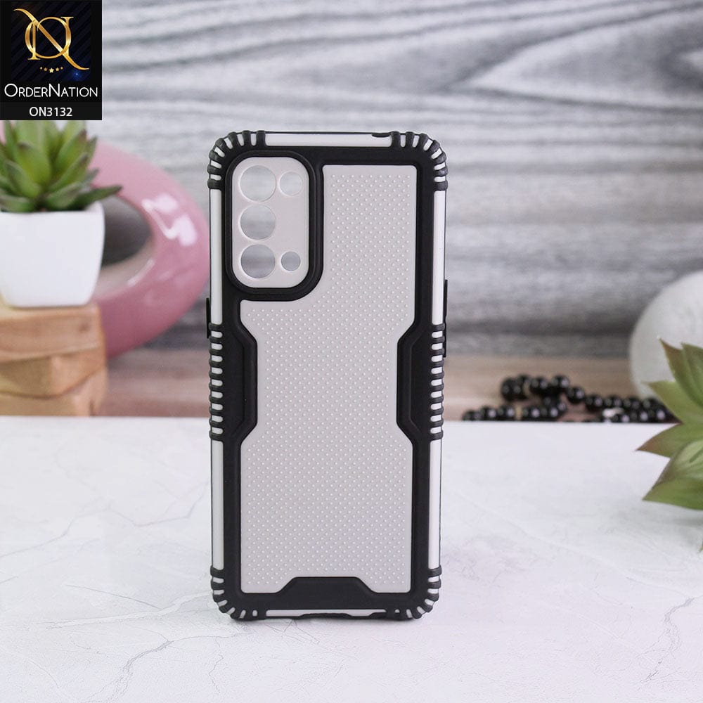 Oppo Reno 5 4G Cover - Black - Shockproff Dotted Hybrid Soft Case