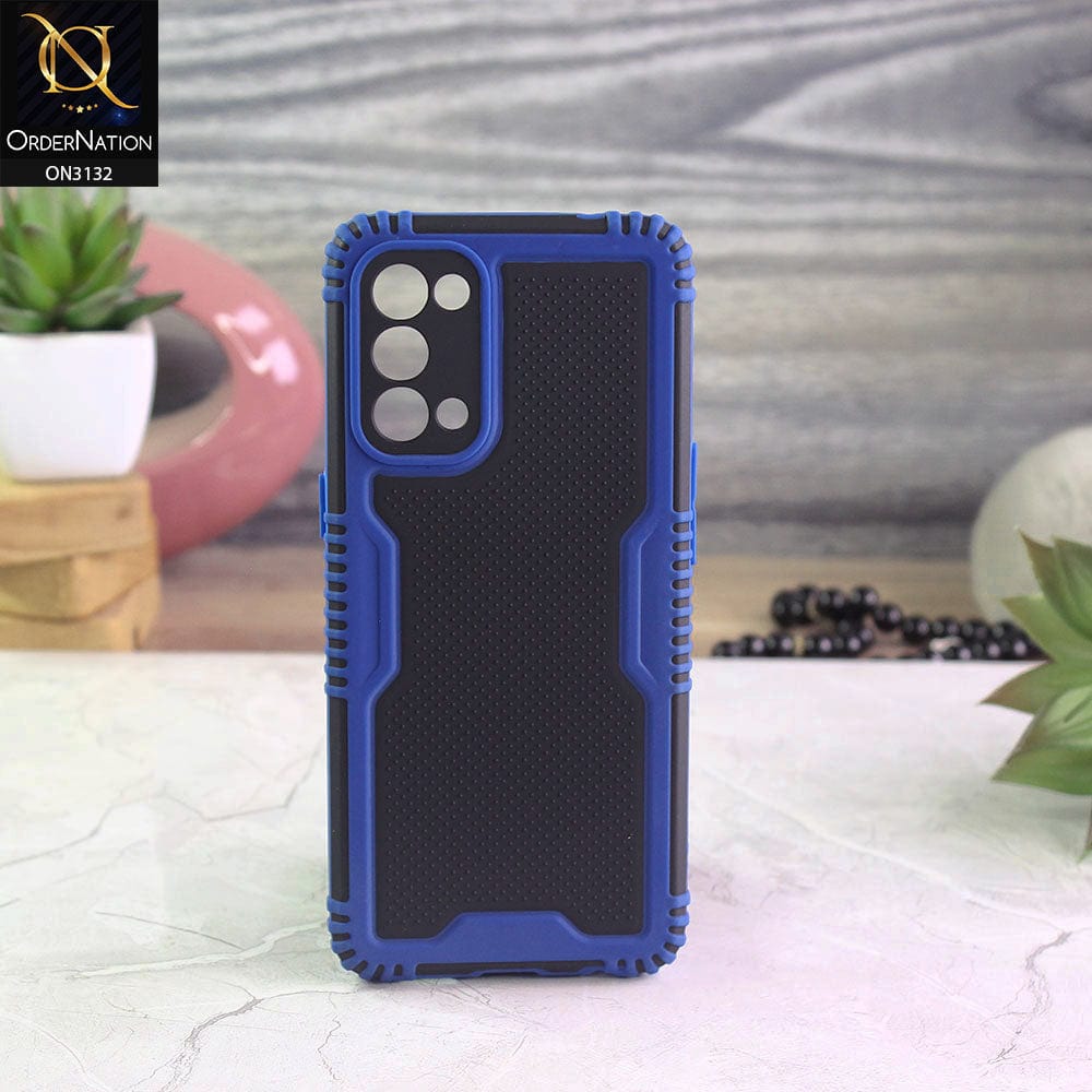 Oppo Find X3 Lite Cover - Blue - Shockproff Dotted Hybrid Soft Case