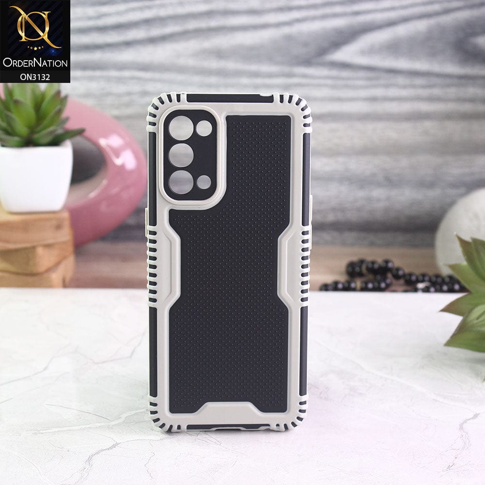 Oppo Reno 5 4G Cover - Gray - Shockproff Dotted Hybrid Soft Case