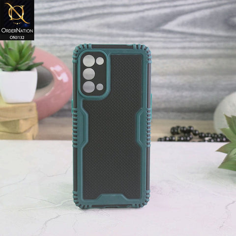 Oppo Reno 5 5G Cover - Green - Shockproff Dotted Hybrid Soft Case
