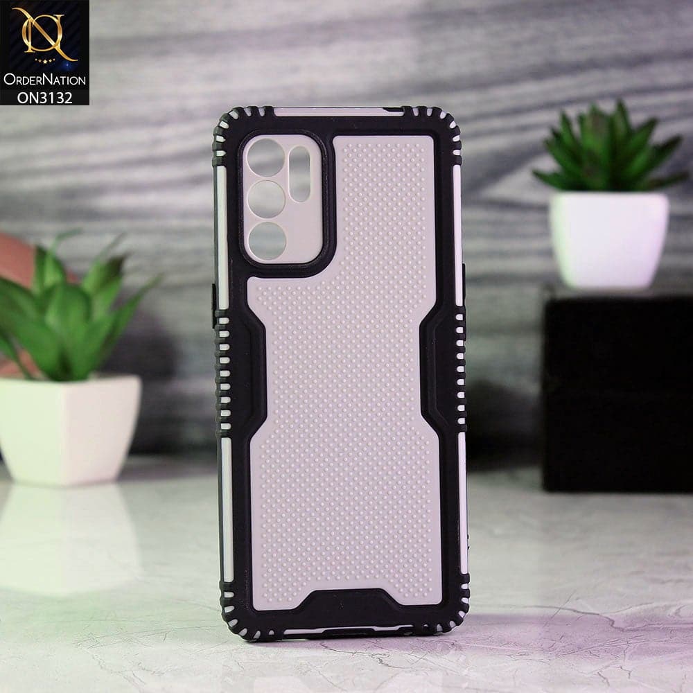 Oppo Reno 6 Cover - Black - Shockproff Dotted Hybrid Soft Case