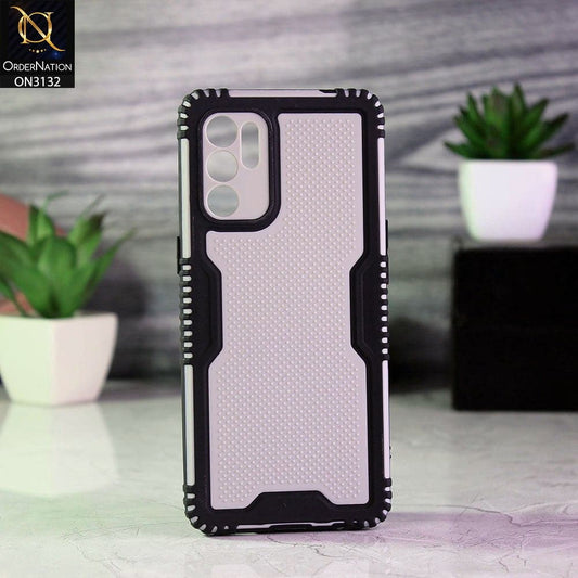 Oppo Reno 6 Cover - Black - Shockproff Dotted Hybrid Soft Case
