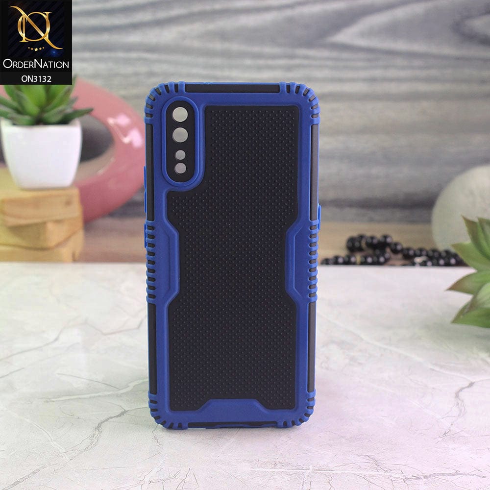 Vivo S1 Cover - Blue - Shockproff Dotted Hybrid Soft Case