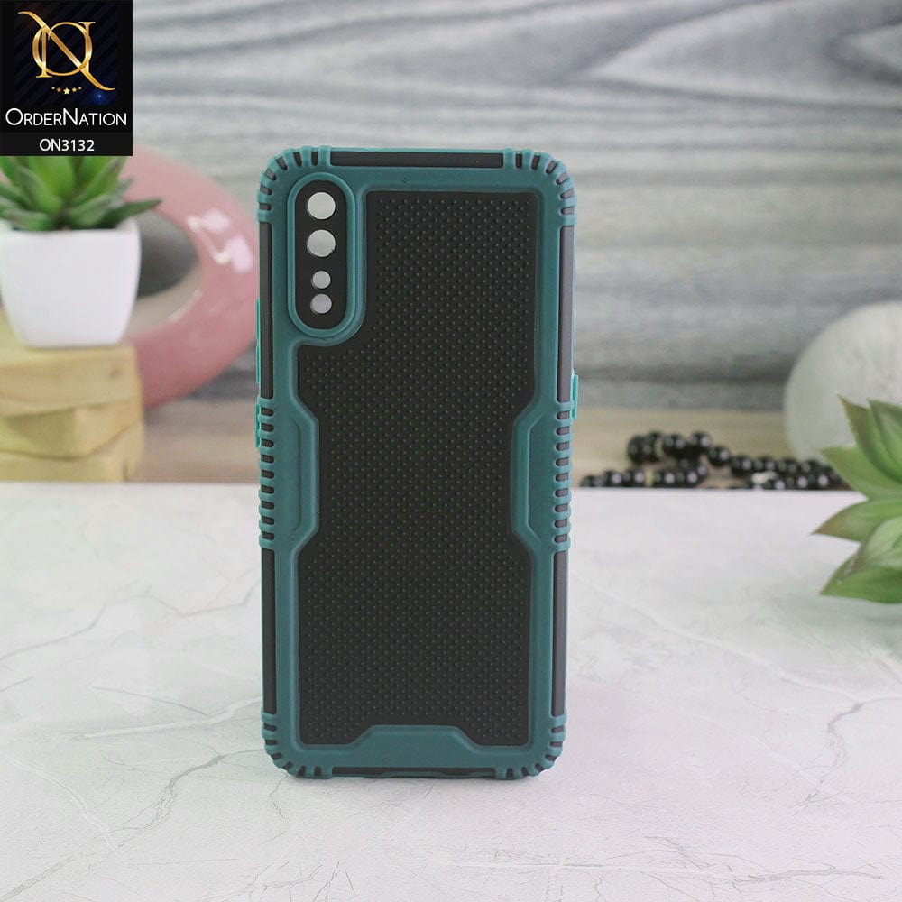 Vivo S1 Cover - Green - Shockproff Dotted Hybrid Soft Case