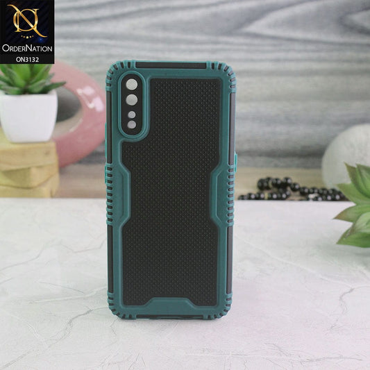 Vivo S1 Cover - Green - Shockproff Dotted Hybrid Soft Case