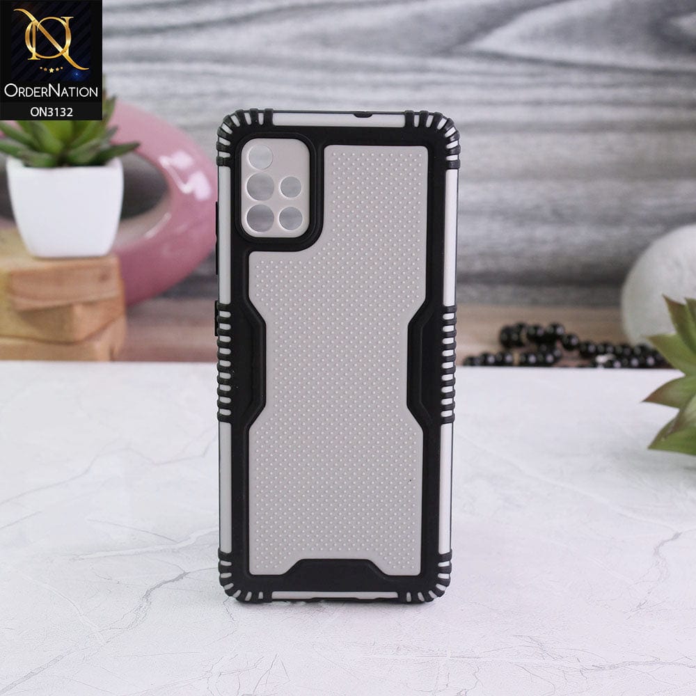 Samsung Galaxy A51 Cover - Black - Shockproff Dotted Hybrid Soft Case