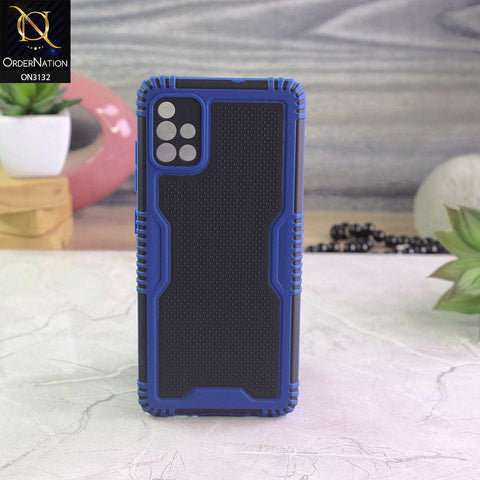 Samsung Galaxy A51 Cover - Blue - Shockproff Dotted Hybrid Soft Case