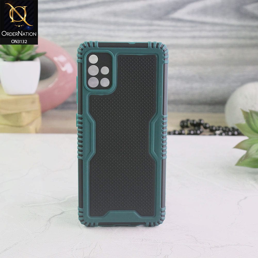 Samsung Galaxy A51 Cover - Green - Shockproff Dotted Hybrid Soft Case