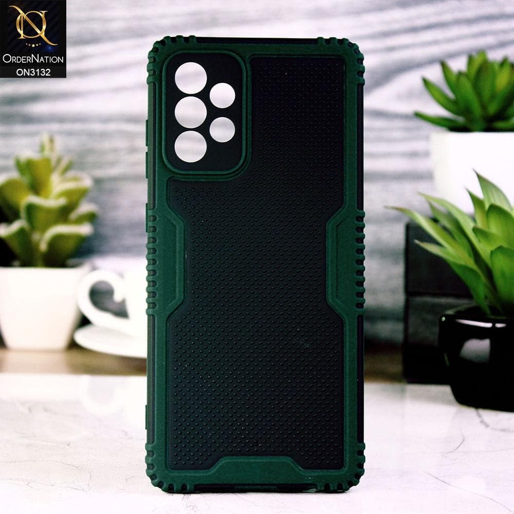 Samsung Galaxy A72 Cover - Green - Shockproff Dotted Hybrid Soft Case