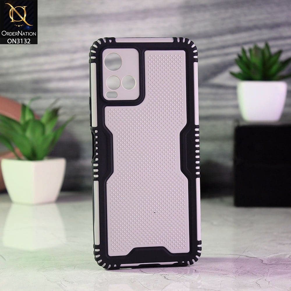 Vivo Y21  Cover - Black - Shockproff Dotted Hybrid Soft Case