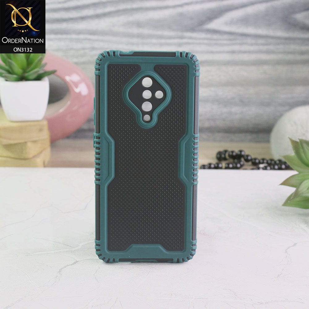 Vivo S1 Pro Cover - Green - Shockproff Dotted Hybrid Soft Case