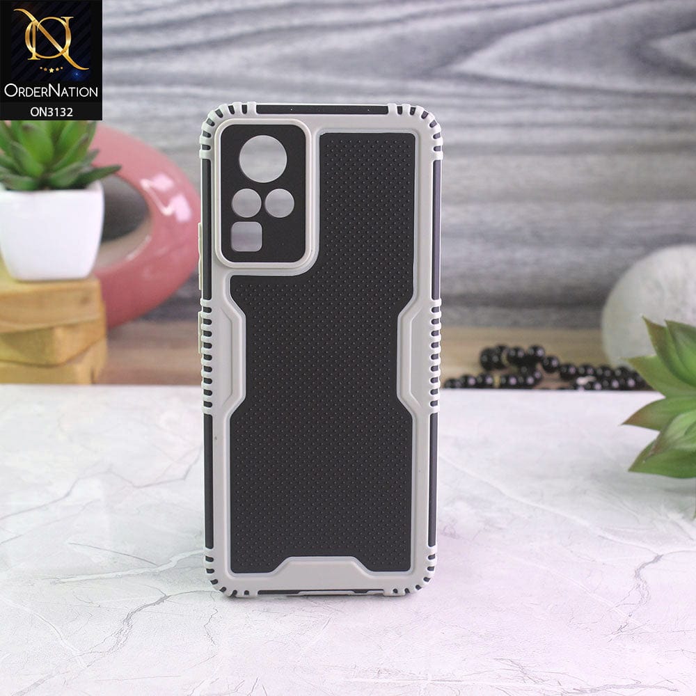 Infinix Zero Xi Cover - Gray - Shockproff Dotted Hybrid Soft Case