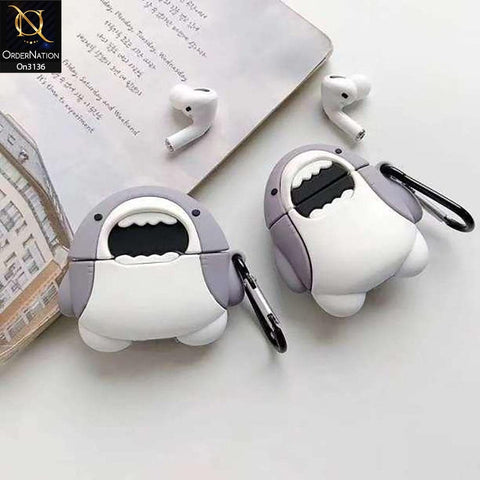 Apple Airpods Pro Cover - 3D Shark Soft Sillicone Airpods Case