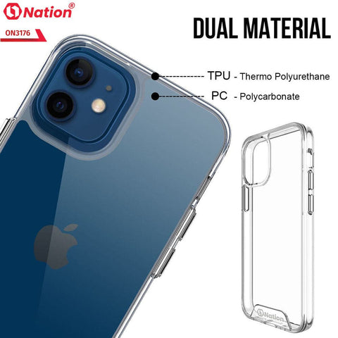 iPhone 12 Pro Max Cover - ONation Essential Series - Premium Quality No Yellowing Drop Tested Tpu+Pc Clear Soft Edges