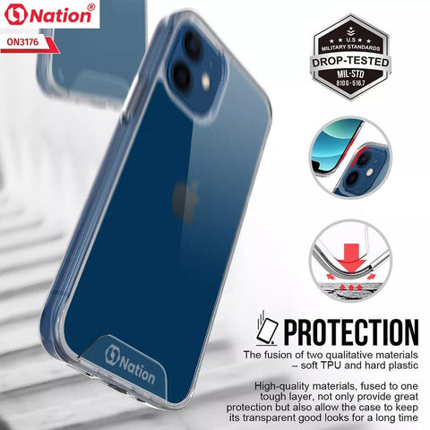 iPhone 12 Pro Max Cover - ONation Essential Series - Premium Quality No Yellowing Drop Tested Tpu+Pc Clear Soft Edges