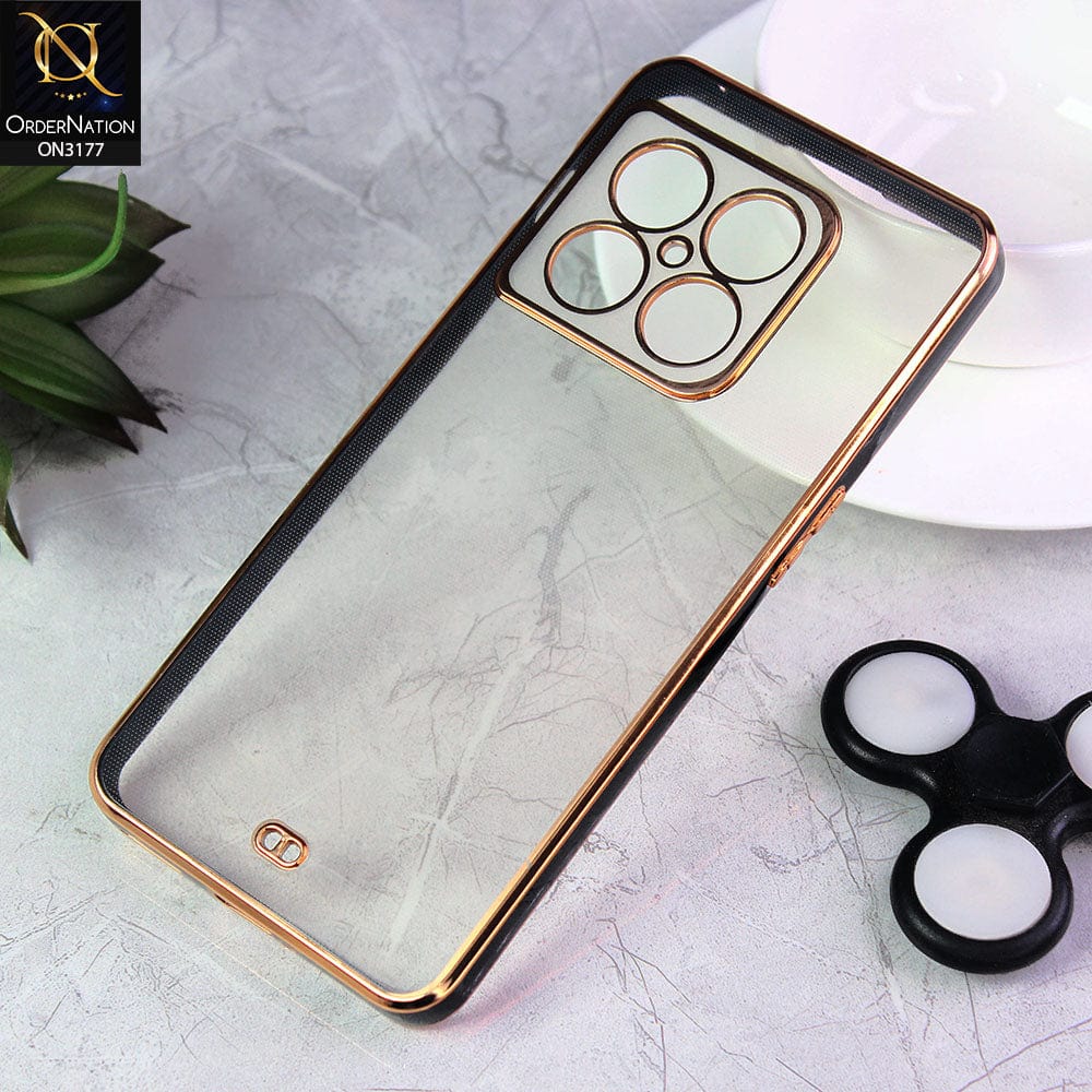 OnePlus 10 Pro Cover - Black - Eletroplating Soft Square Straight Edge Transparent Soft Case With Camera Protection