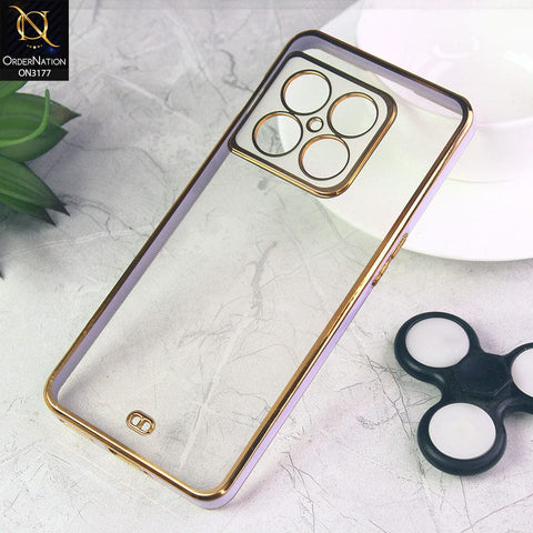 OnePlus 10 Pro Cover - Purple - Eletroplating Soft Square Straight Edge Transparent Soft Case With Camera Protection