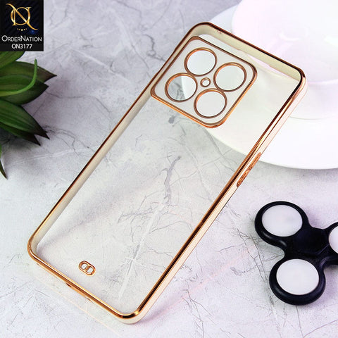 OnePlus 10 Pro Cover - White - Eletroplating Soft Square Straight Edge Transparent Soft Case With Camera Protection