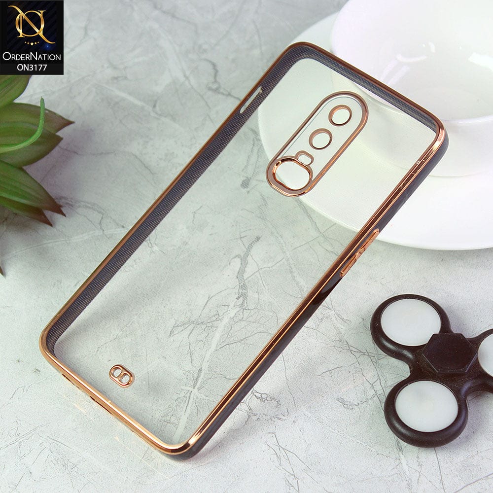OnePlus 6 Cover - Black - Eletroplating Soft Square Straight Edge Transparent Soft Case With Camera Protection