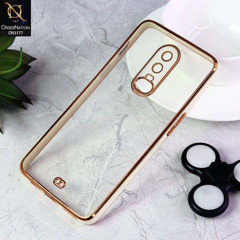 OnePlus 6 Cover - White - Eletroplating Soft Square Straight Edge Transparent Soft Case With Camera Protection