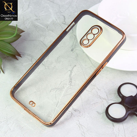OnePlus 6T Cover - Black - Eletroplating Soft Square Straight Edge Transparent Soft Case With Camera Protection