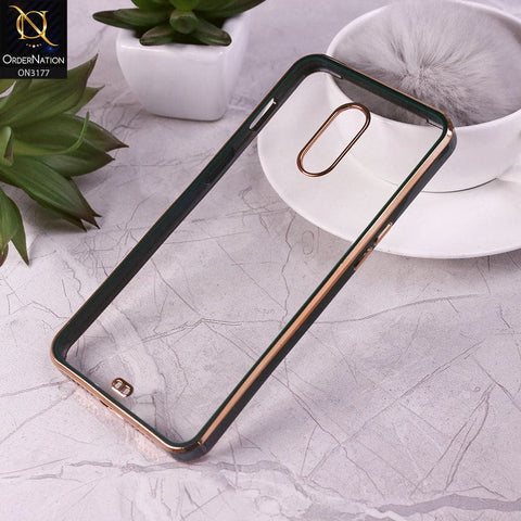 OnePlus 7 Cover - Black - Eletroplating Soft Square Straight Edge Transparent Soft Case With Camera Protection