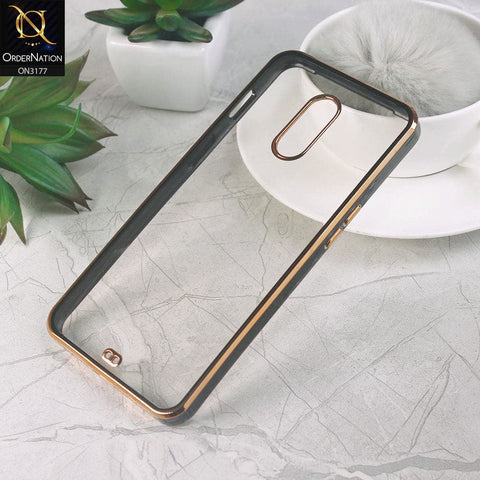 OnePlus 7 Cover - Green - Eletroplating Soft Square Straight Edge Transparent Soft Case With Camera Protection