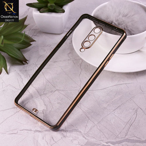 OnePlus 8 4G Cover - Black - Eletroplating Soft Square Straight Edge Transparent Soft Case With Camera Protection