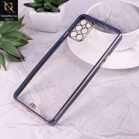 OnePlus 8T Cover - Blue - Eletroplating Soft Square Straight Edge Transparent Soft Case With Camera Protection