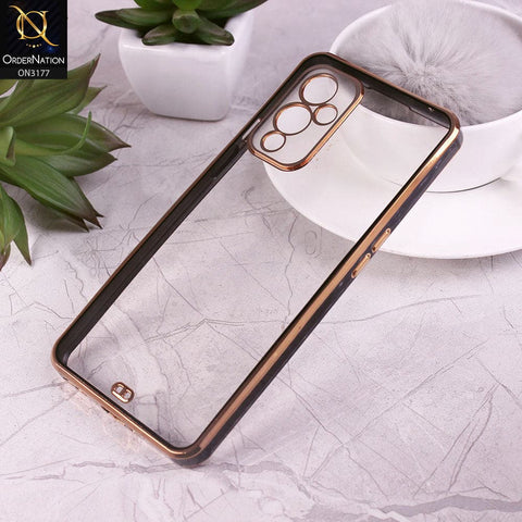 OnePlus 9 Cover - Black - Eletroplating Soft Square Straight Edge Transparent Soft Case With Camera Protection