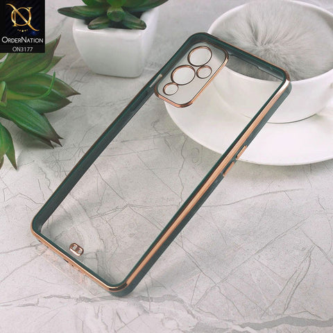 OnePlus 9 Cover - Green - Eletroplating Soft Square Straight Edge Transparent Soft Case With Camera Protection
